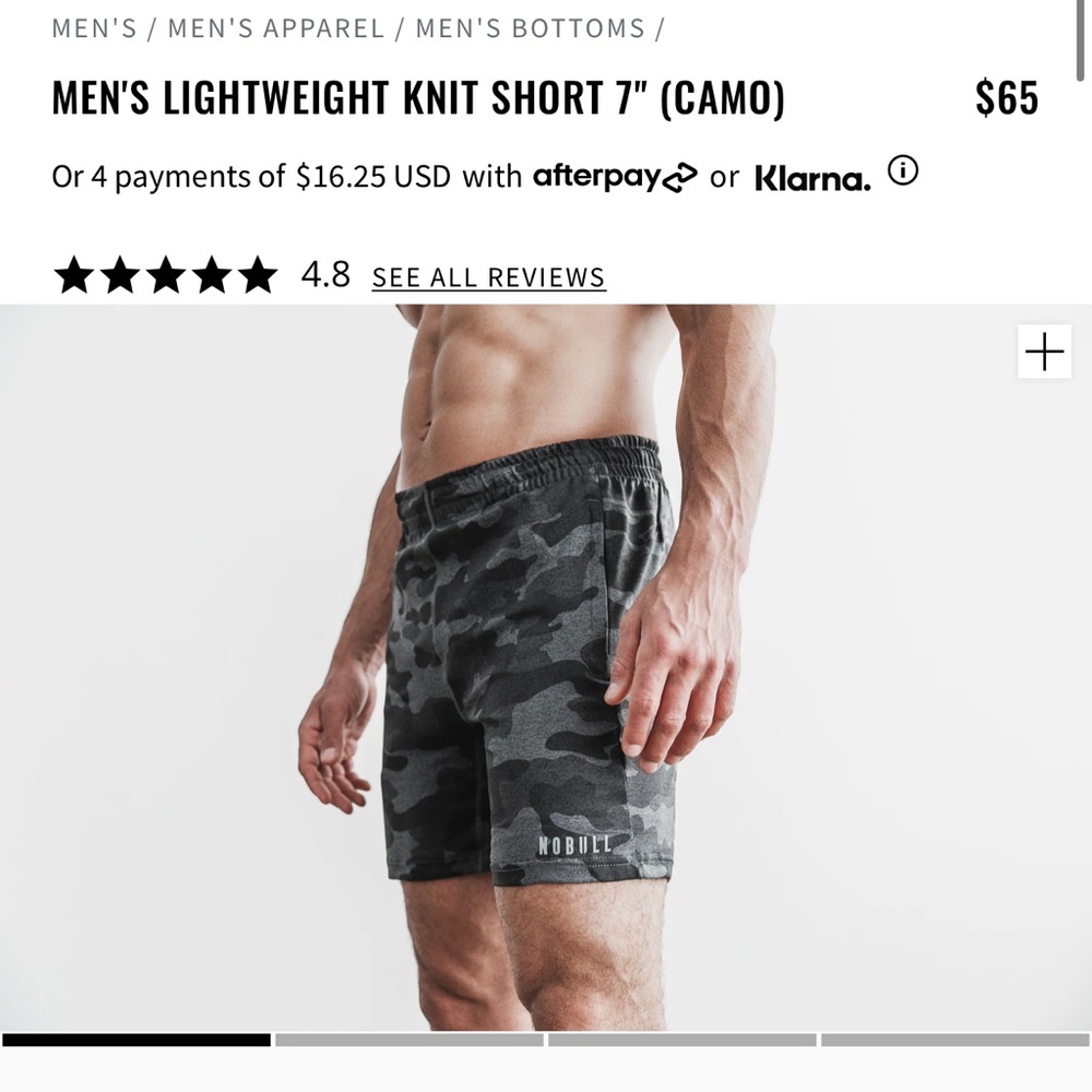 Mens light weight knit short 7” NoBull XL
